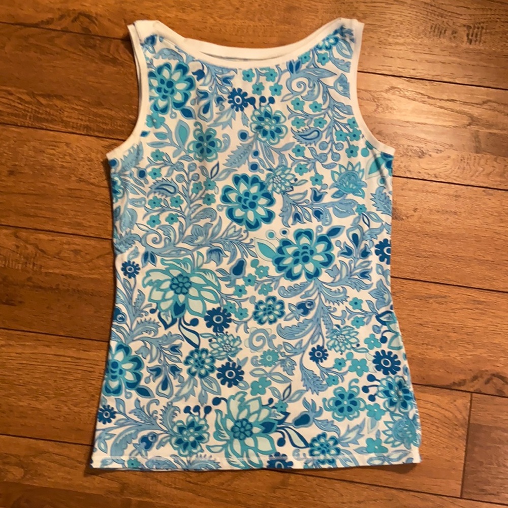 White & Blue Tank Top Shell